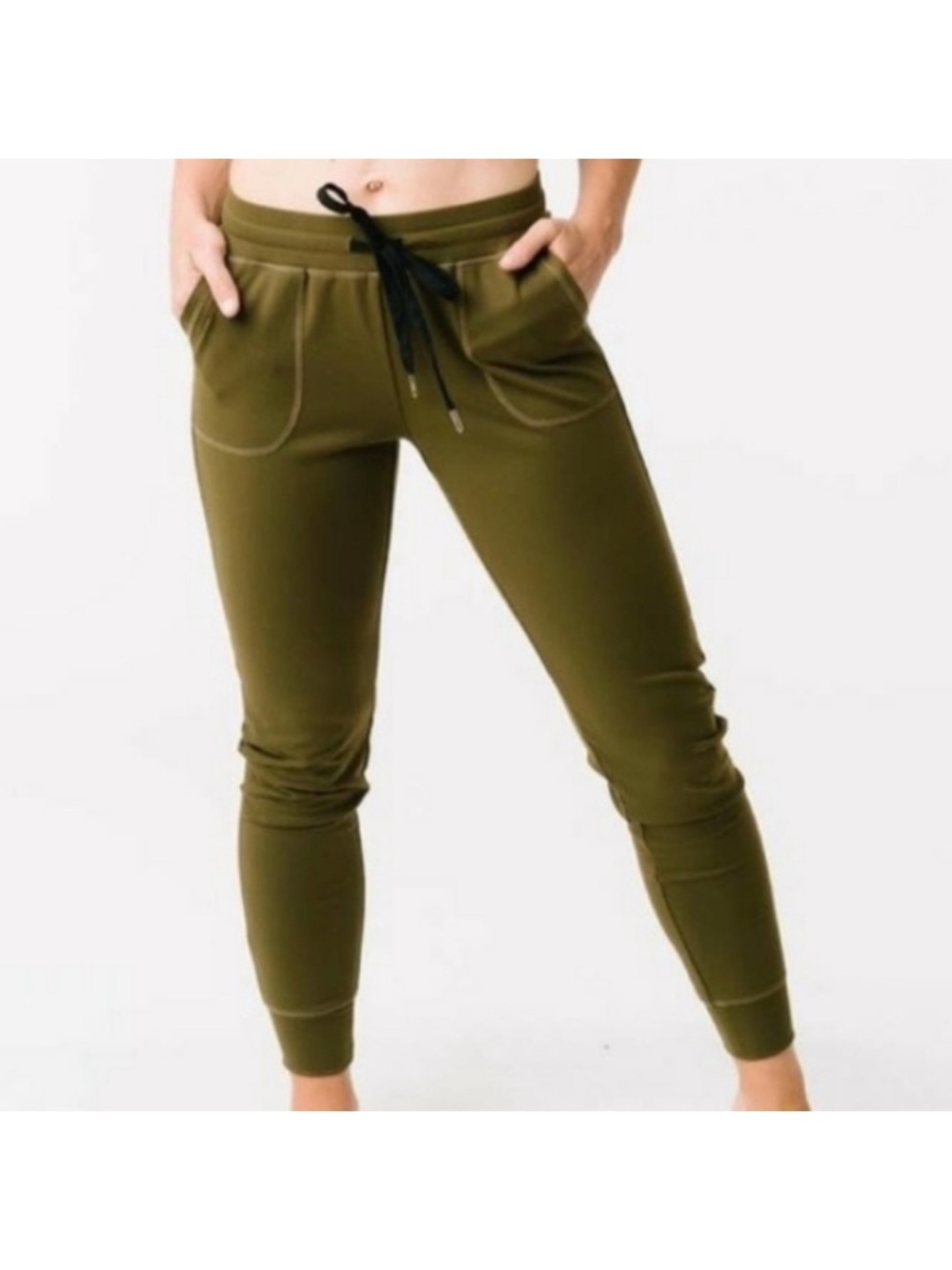 Zyia Olive Green Mid Rise Jogger Comfort Lounge Pants Size XL